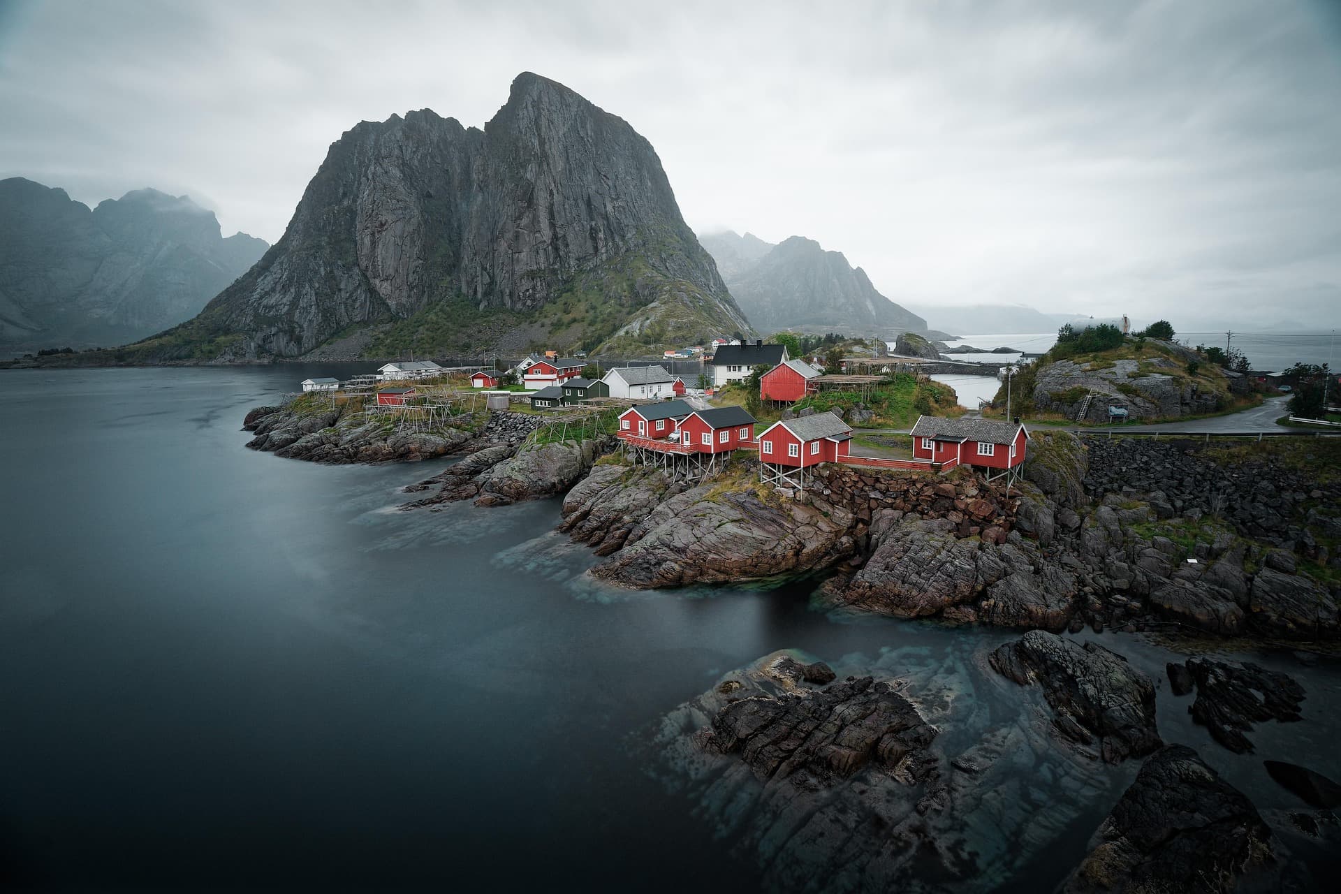 Lofoten-strand med turkist vann