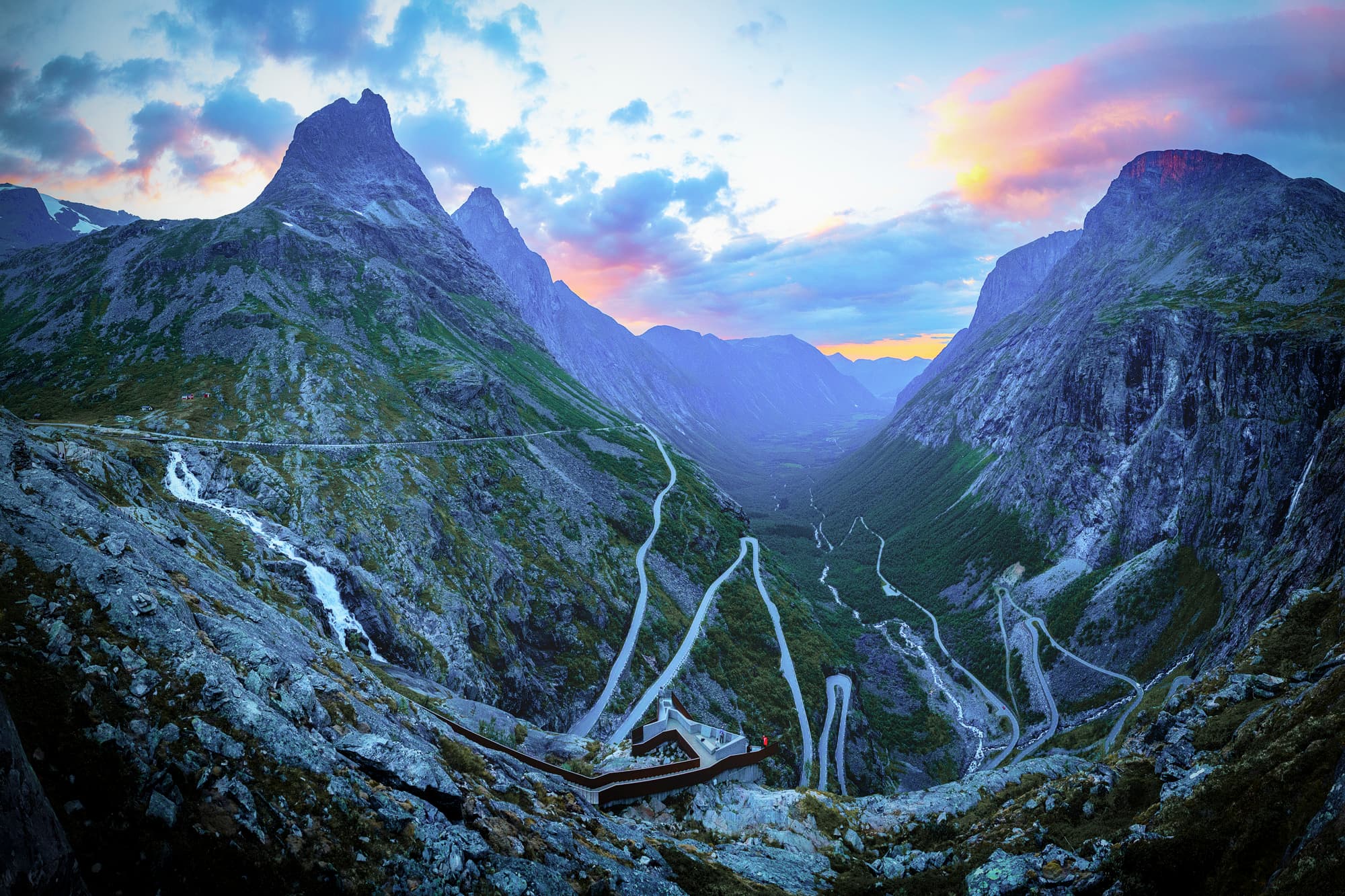 Fjellandskap langs Trollstigen-ruten